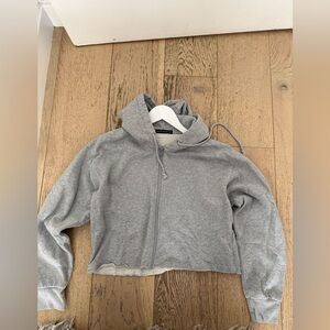 Brandy Melville Light Gray Fleece Hoodie